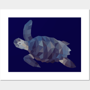 Blue Sea Turtle Posters and Art